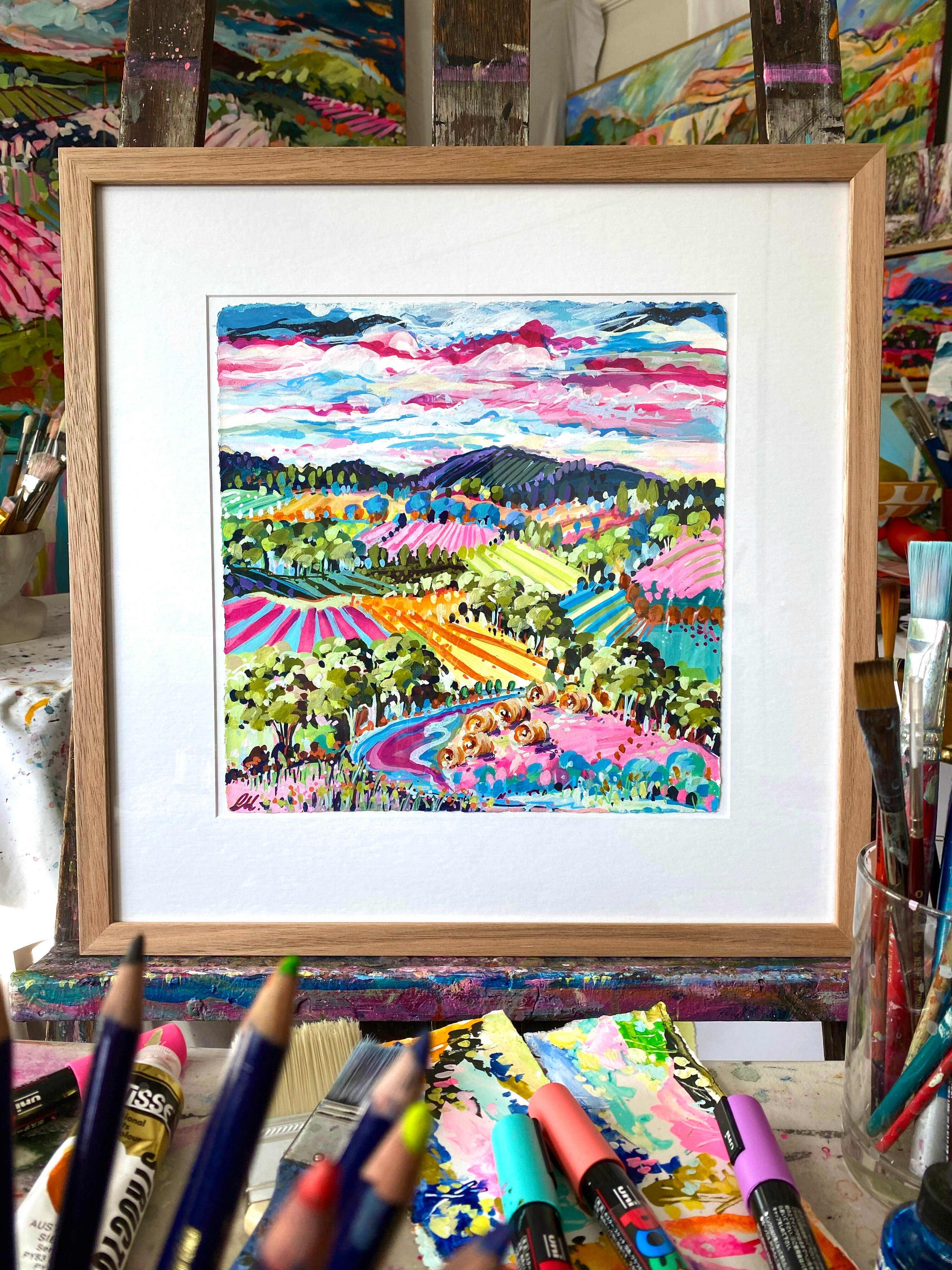 Vibrant Vineyards and Hay Bales - SQ4