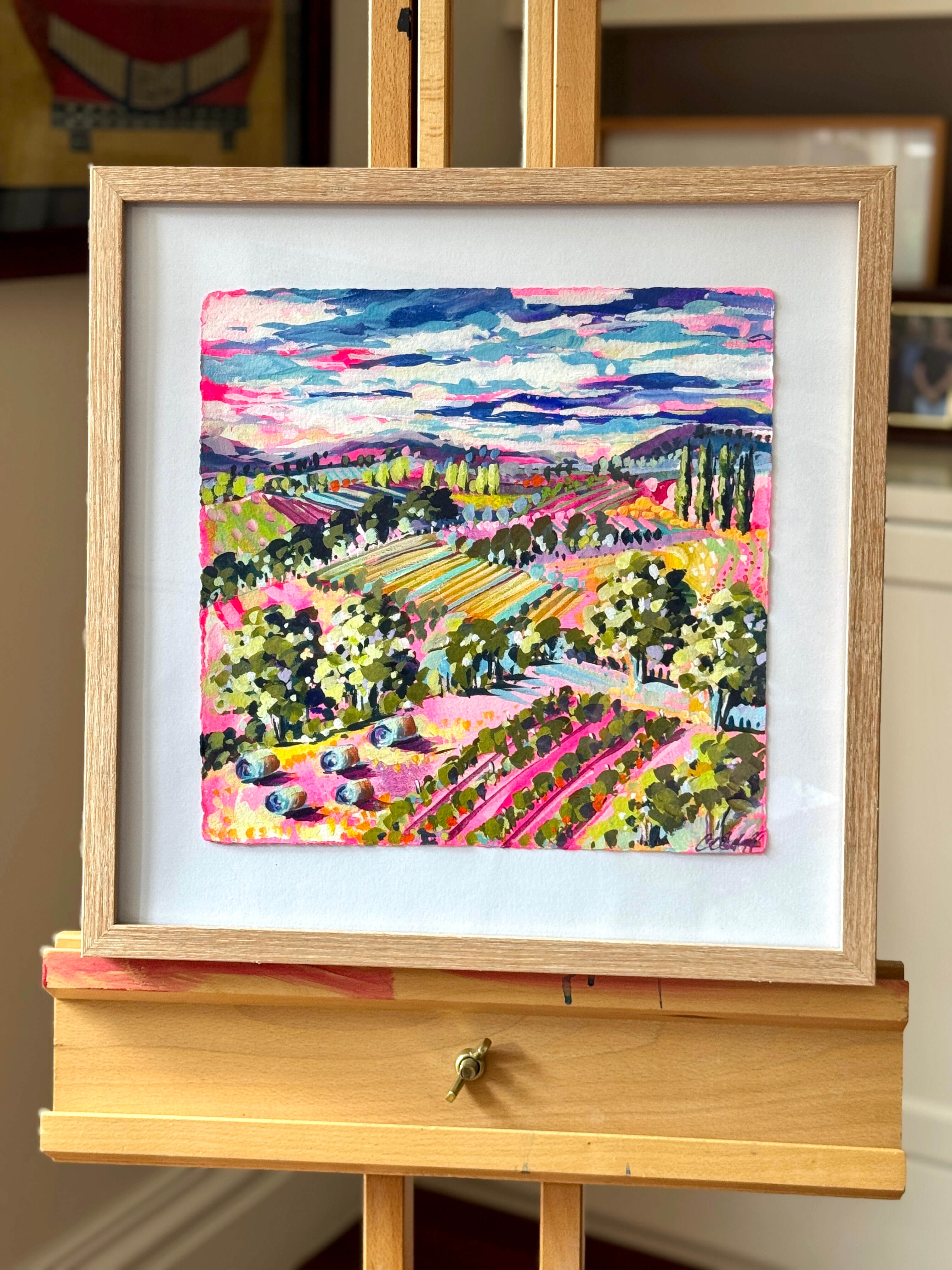 Pink Paddocks easel